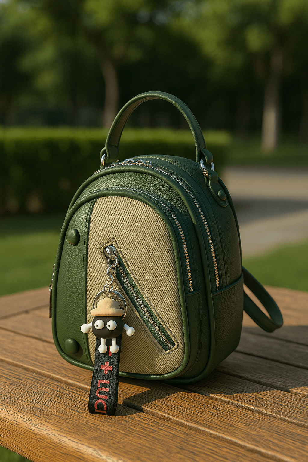 Compact Double-Zip Mini Backpack