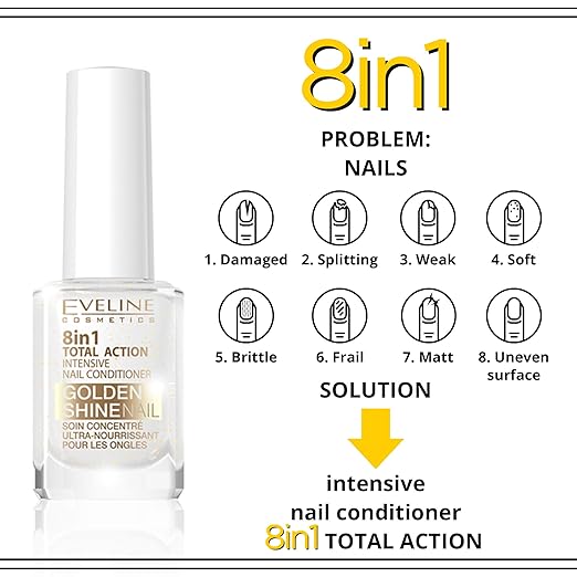 Eveline Cosmetics - 8-in-1 Nail Conditioner with Golden Particles (Original)