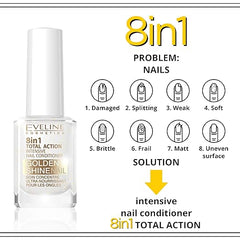 Eveline Cosmetics - 8-in-1 Nail Conditioner with Golden Particles (Original)