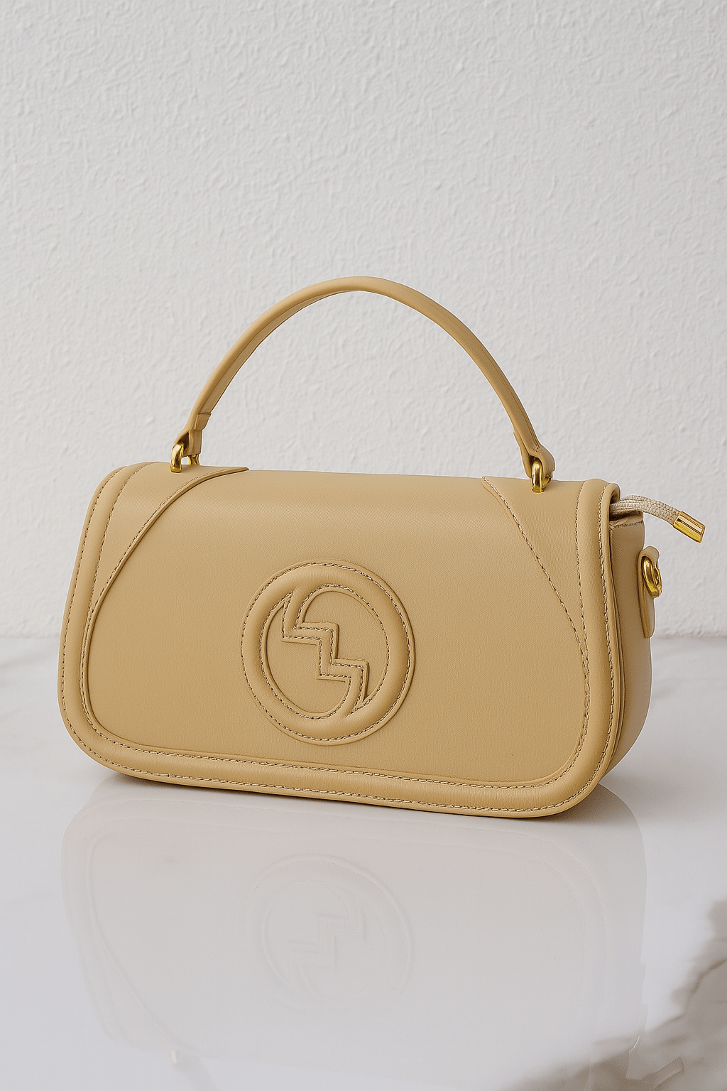 Textured Top-Handle Shoulder Bag
