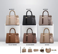 Vintage Print Panel Handbag